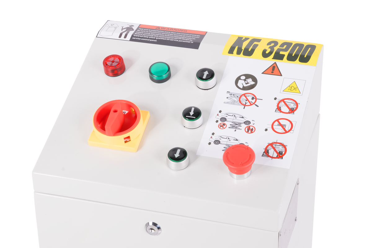 3,2t Scherenhebebühne inkl. Rangierkit 230V automatische elektrische Entriegelung