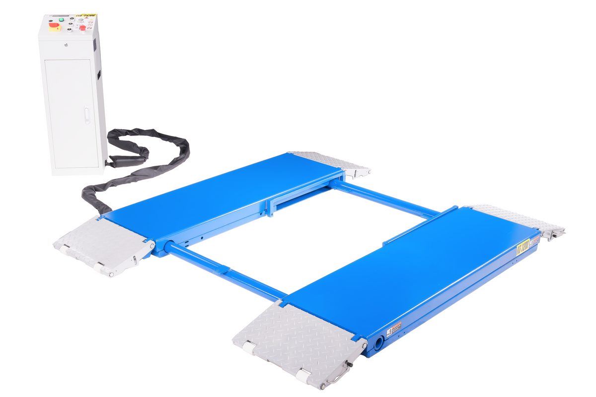 3,2t Scherenhebebühne inkl. Rangierkit 230V automatische elektrische Entriegelung