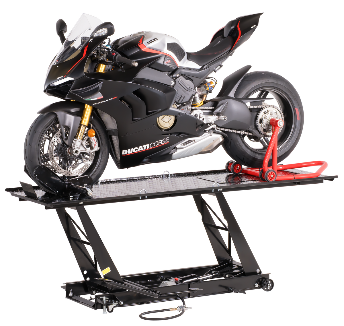 450kg Motorradhebebühne Parallelogramm mit Pneumatik + Fußpedal-Antrieb