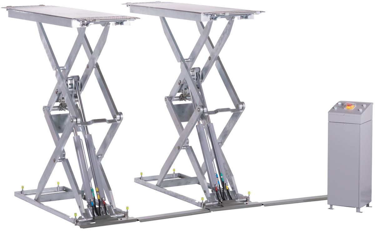 3,5t Doppel-Scherenhebebühne Vollverzinkt 400V elektrohydraulisch