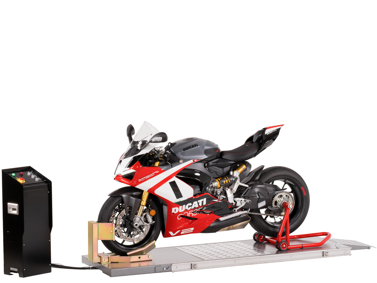AlphaLift ProTitan600 75mm flach Elektroantrieb 600kg Scherenbühne Motorradhebebühne