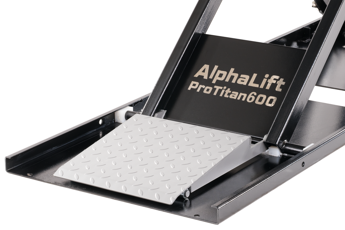 AlphaLift ProTitan600 75mm flach Elektroantrieb 600kg Scherenbühne Motorradhebebühne