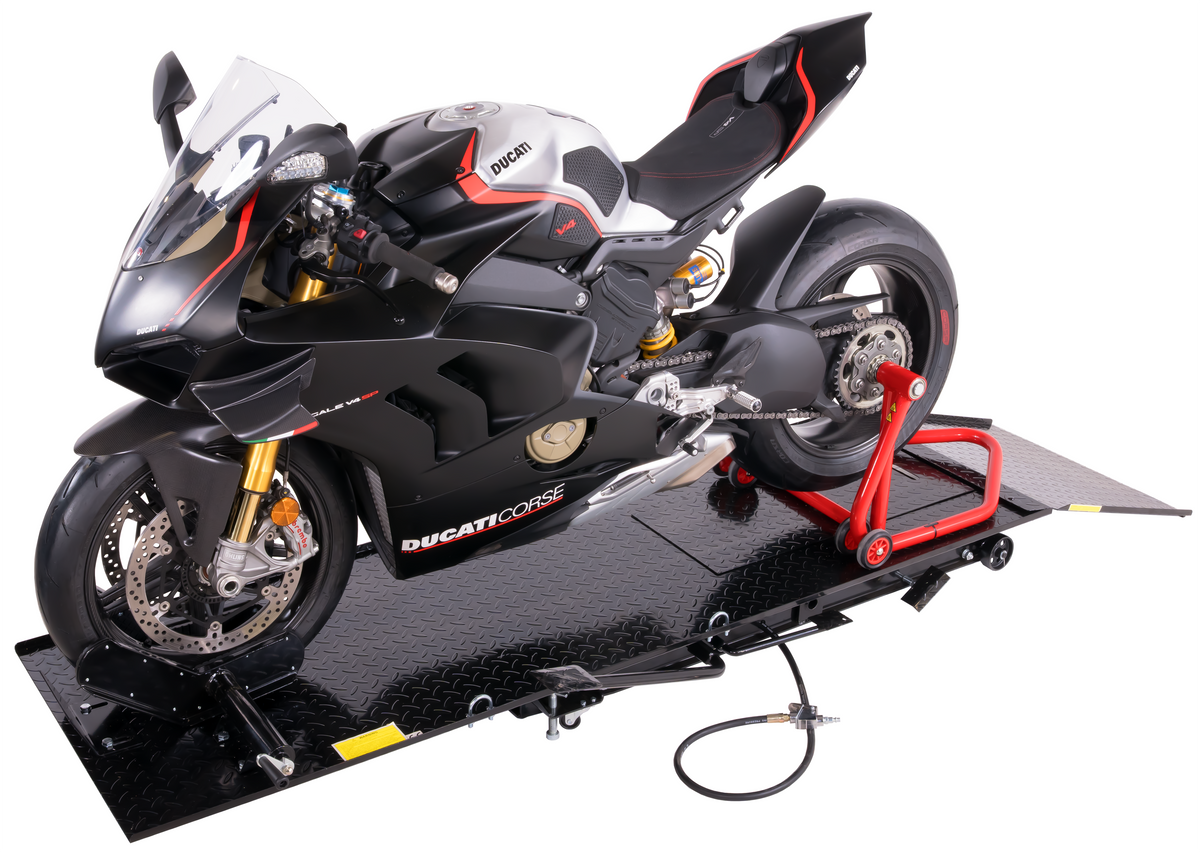 450kg Motorradhebebühne Parallelogramm mit Pneumatik + Fußpedal-Antrieb
