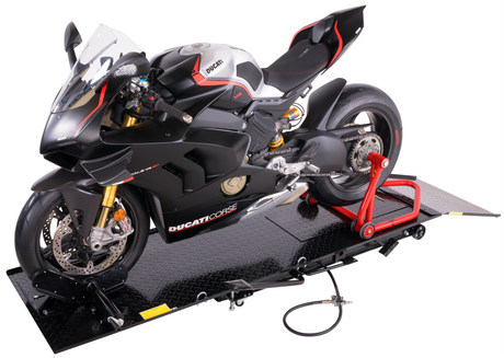 450kg Motorradhebebühne Parallelogramm mit Pneumatik + Fußpedal-Antrieb