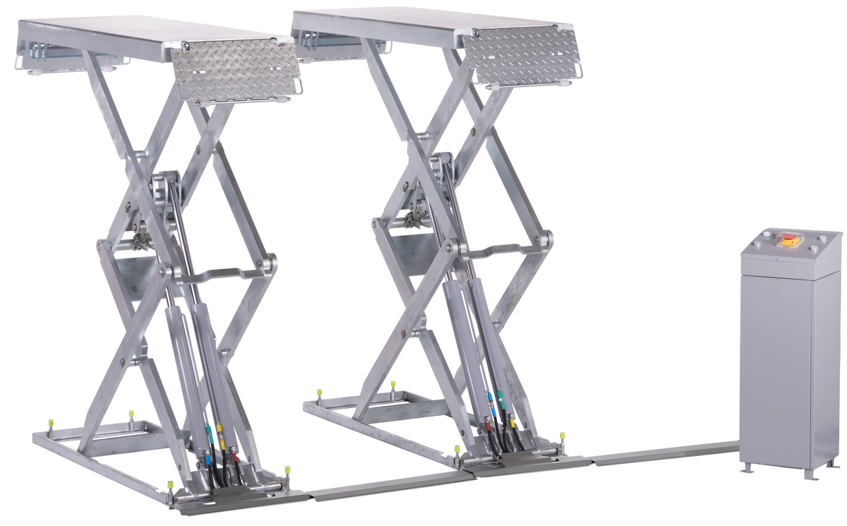 3,5t Doppel-Scherenhebebühne Vollverzinkt  400V elektrohydraulisch