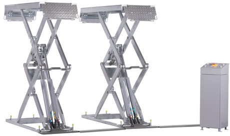 3,5t Doppel-Scherenhebebühne Vollverzinkt  400V elektrohydraulisch