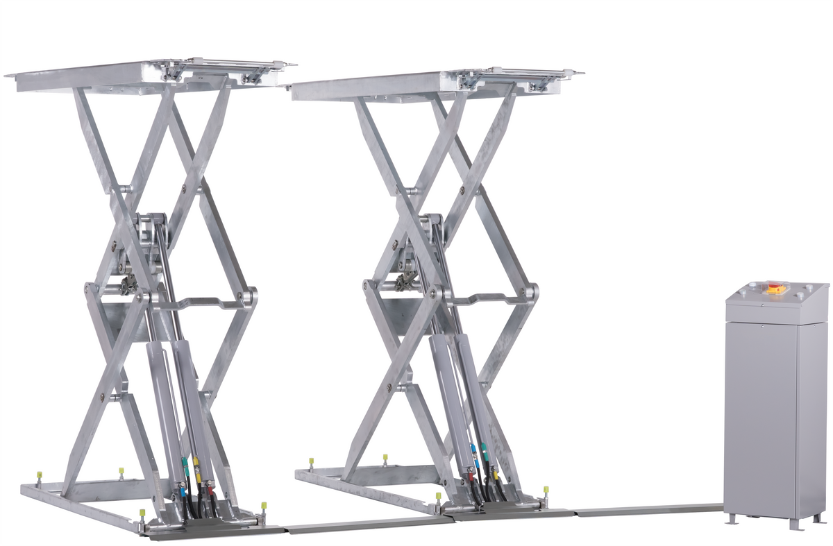 3,5t Doppel-Scherenhebebühne Vollverzinkt  400V elektrohydraulisch