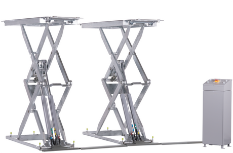3,5t Doppel-Scherenhebebühne Vollverzinkt  400V elektrohydraulisch
