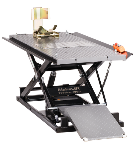 AlphaLift ProTitan1000  1000kg Scherenbühne Motorradhebebühne Elektroantrieb, max. Höhe 1220mm
