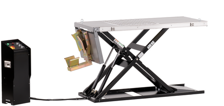 AlphaLift ProTitan600 75mm flach Elektroantrieb 600kg Scherenbühne Motorradhebebühne