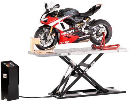 AlphaLift ProTitan600 75mm flach Elektroantrieb 600kg Scherenbühne Motorradhebebühne