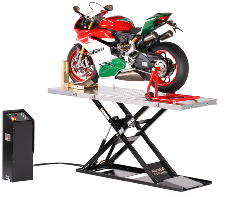 AlphaLift ProTitan600 75mm flach Elektroantrieb 600kg Scherenbühne Motorradhebebühne